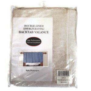 Homespun Double Lined Energy Saving Backtab Rod Pocket Valance 40"W x 14"L Beige